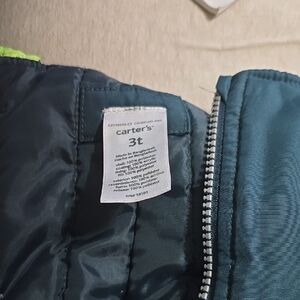 Carter's Teal Quilted Toddler Jacket plus snow pants